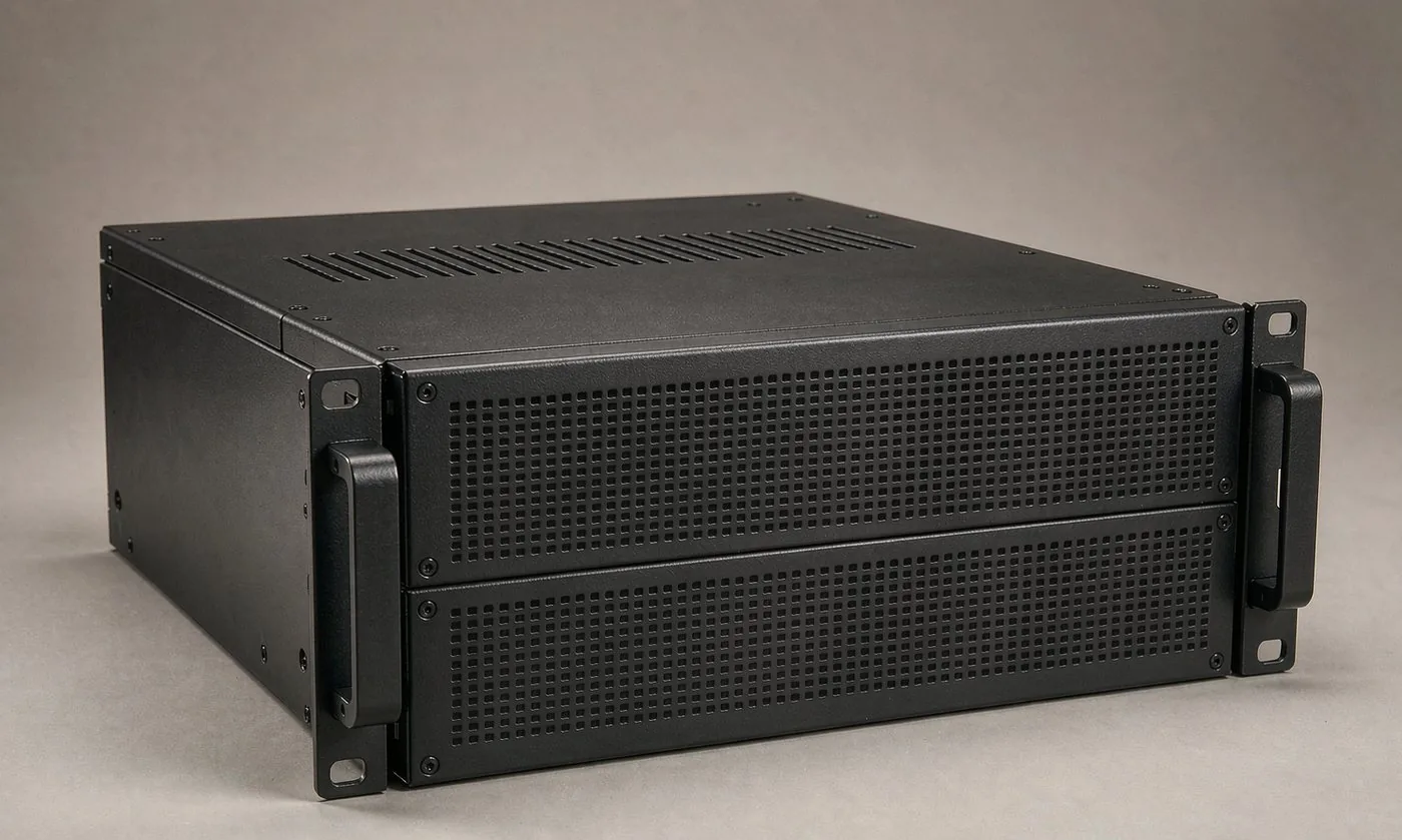 19-inch rack-mount server chassis enclosure with perforated front panel