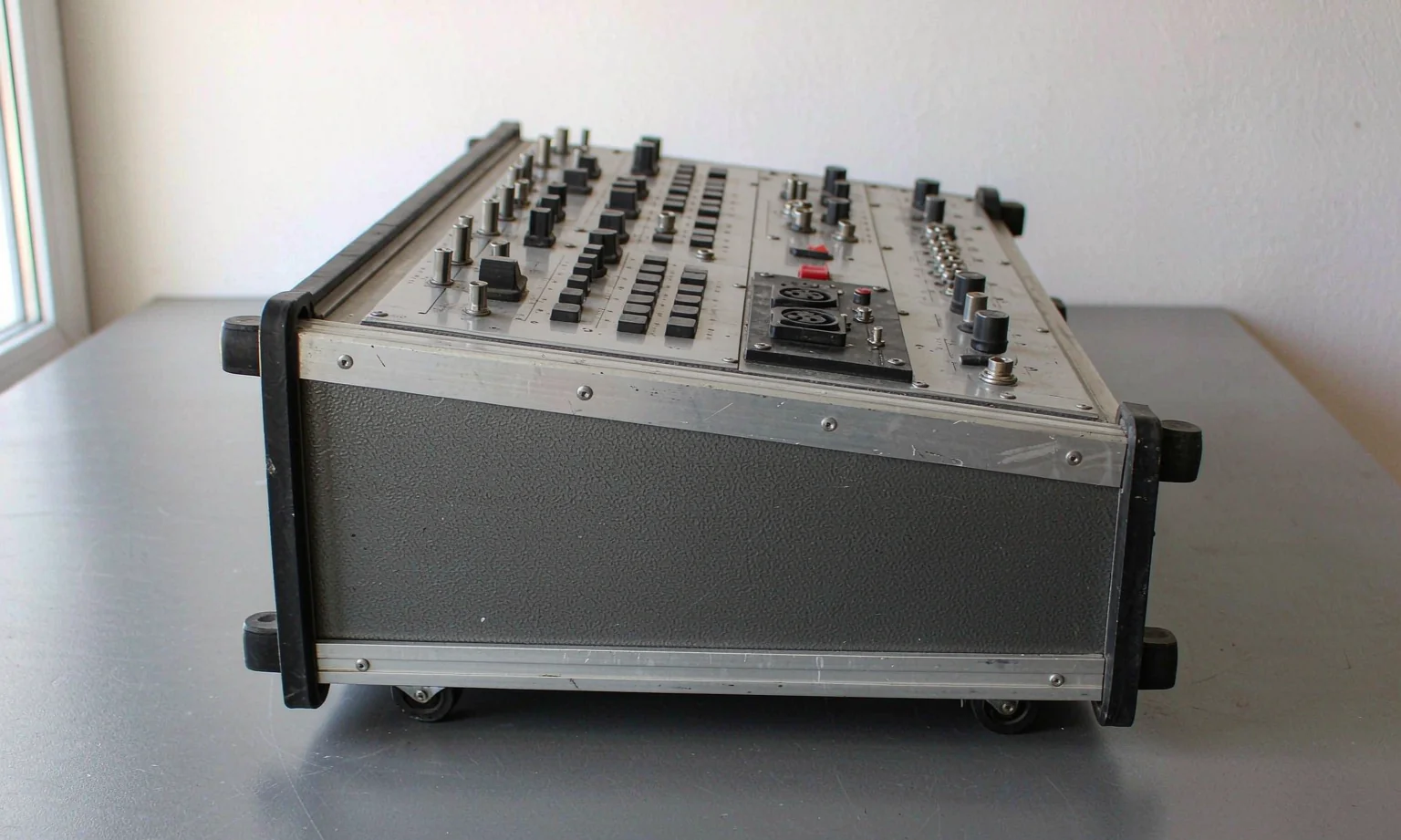 Benchtop instrument enclosure with tilted control face