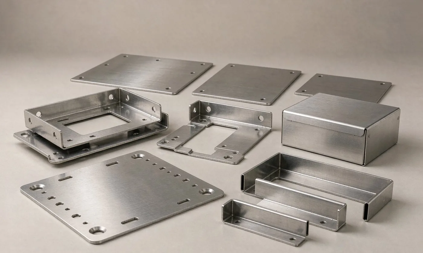 Precision stainless steel fabricated brackets and panels with brushed finish